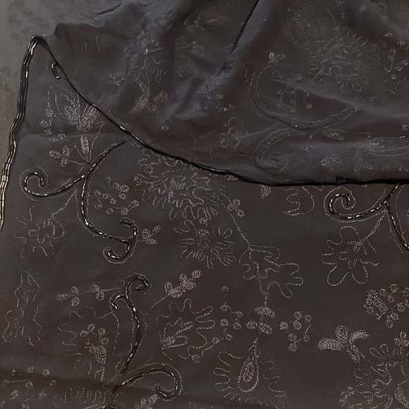 Black embroidered and beaded shawl./ wrap O/S - Picture 7 of 7